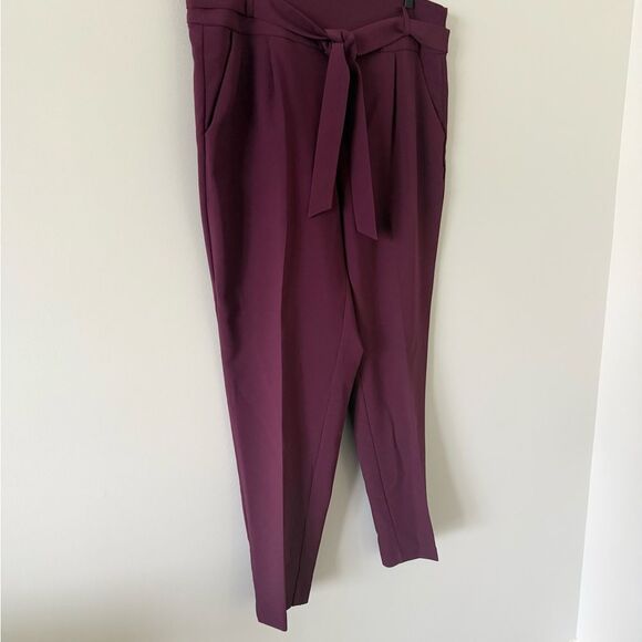 Torrid Cropped Trouser Pant with Waist Tie in Burgundy Size 16 - Picture 4 of 8